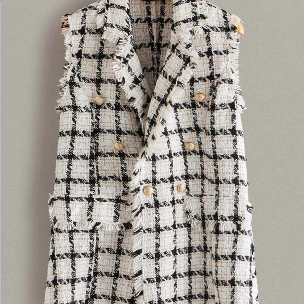 SHEIN Tweed Sleeveless Blazer / XL